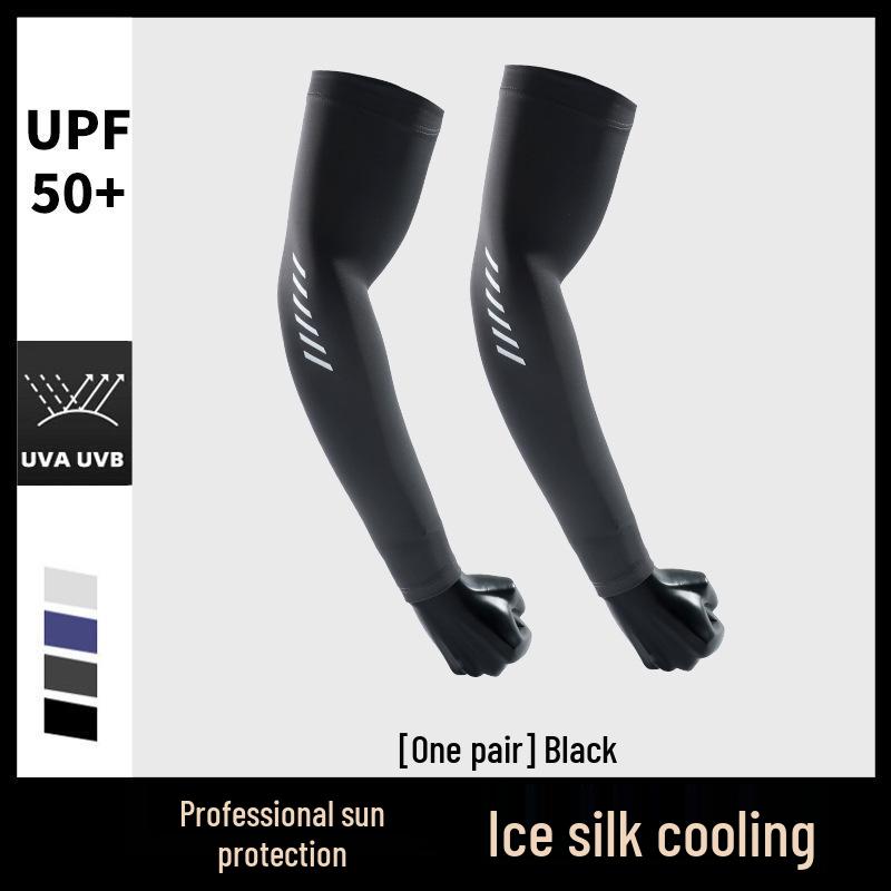 Premium Anti-UV Ice Silk Arm Sleeves for Men - Ultra-thin, Cool, Breathable Sun Protection for Cycling and Outdoor Activities.