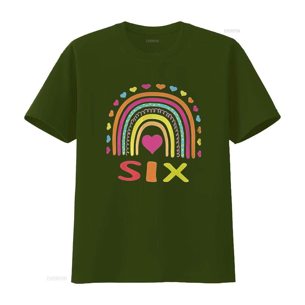 Womens 6 Years Old Rainbow 6th Birthday For Girls Boys Kids T Shirt White Small vintage Washed Slightly designer clothes