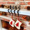 Christmas Stocking Hook Non-Slip Metal Stocking Hanger Reindeer Snowflake Snowman Tree Mantel Hook for Hanging Xmas Ornaments Home