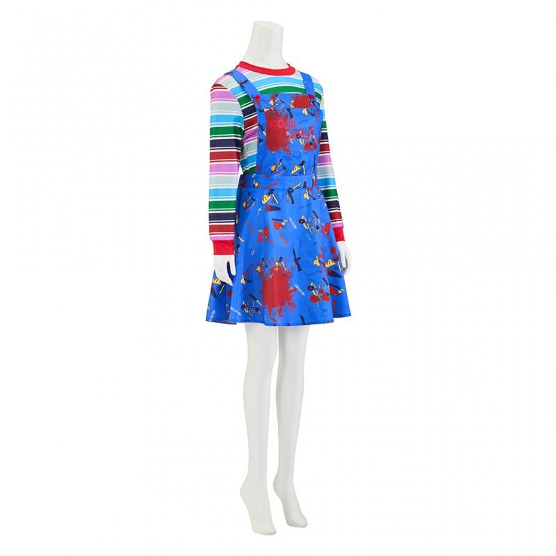 Chucky Female Cosplay Dress Halloween Horror Role Play Costume Party