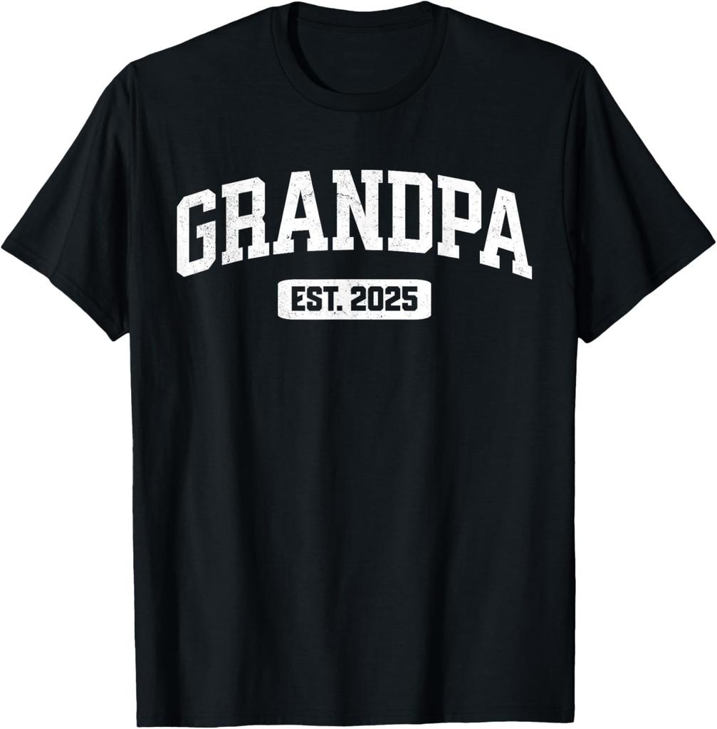 Promoted to Grandpa Est. 2025 Grandparent Baby Announcement T-Shirt