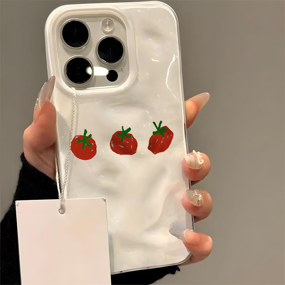 Ручная работа Чехол для телефона с помидорами для iPhone 17 Air 16 15 13 12 11 Pro Max Pro Plus Ударопрочный Тонкий Fit Carcasa Чехол