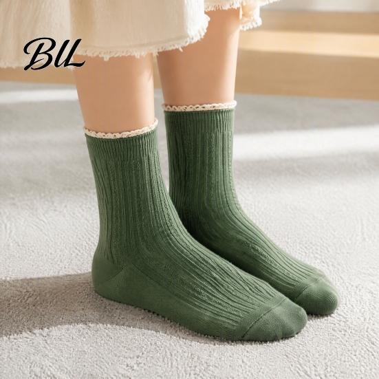 Forest Style Hollow Lace Socks Ruffle Crew for Women, Cotton Frilly Socks, Soft Breathable Blend Casual Ankles Daily Wear And Fashionable Layering