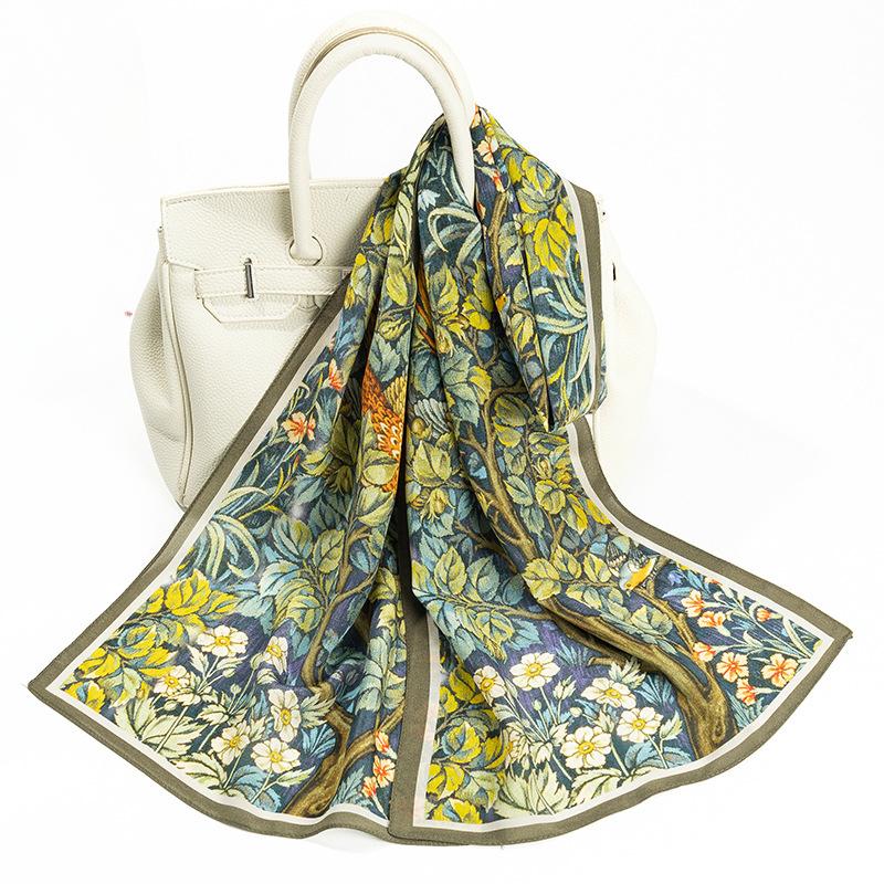 New Style of Silk Scarf for Women Small Long Mulberry Silk Hairband Versatile Small Scarf Scarf