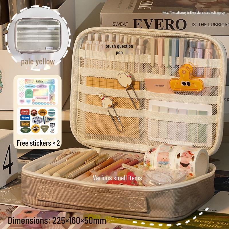 Синий Фруктовый Прозрачный Гигантский Пенал в Японском Стиле - Портативный Органайзер для Школьных Канцелярских Принадлежностей