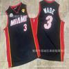 Miami Heat 3 Dwyane Wade Retro Basketball Jersey Mens Cotton Blend Mesh Sport Shirt