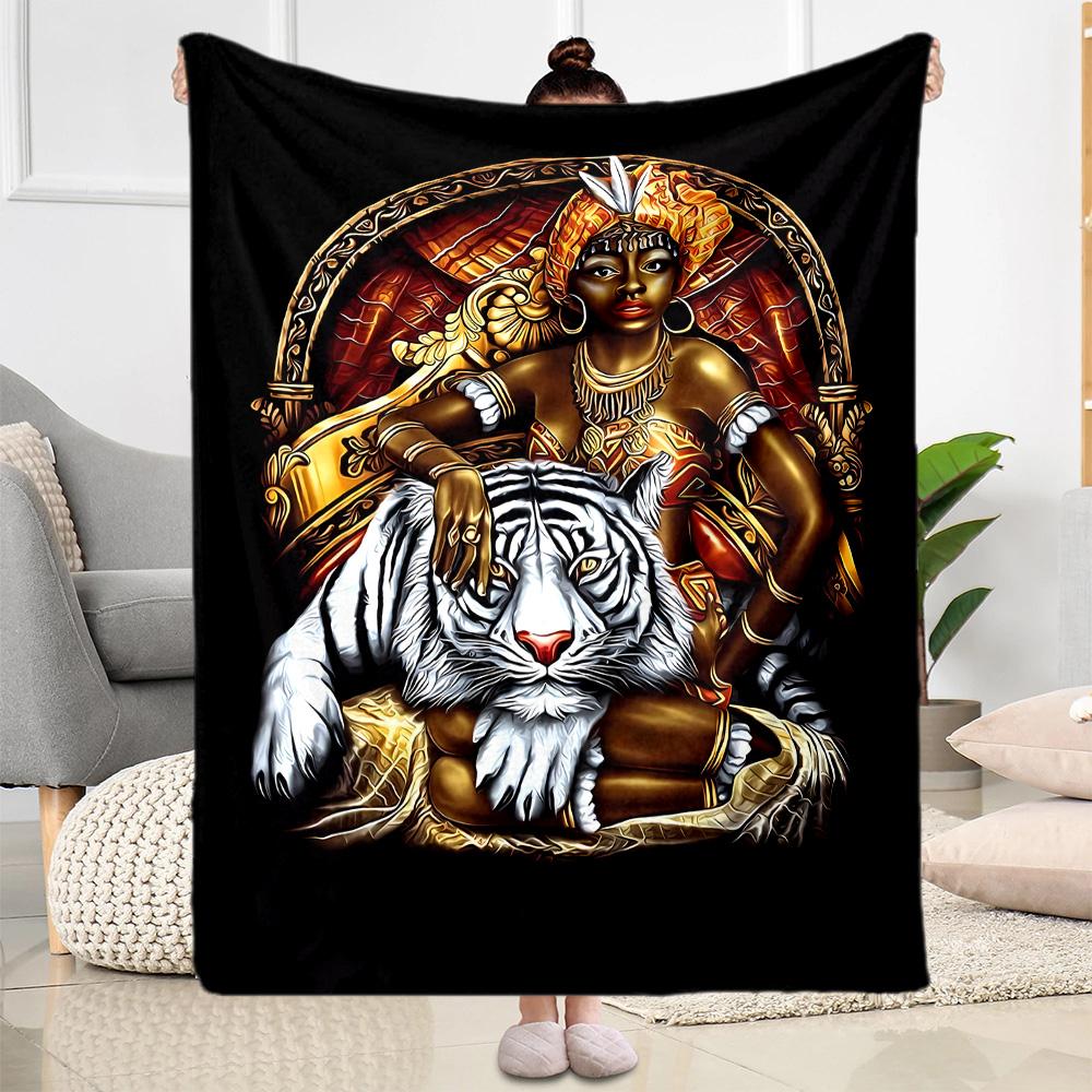 African Style Blanket Ultra-Soft Great for Seaside Bedding Picnics Four Seasons Multipurpose Stylish Decor Suitable for Gifting Relatives and Friends
