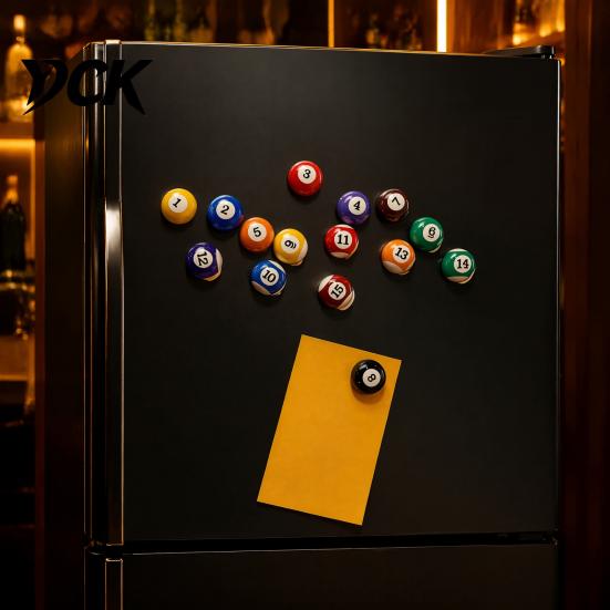 Resin Fridge Magnet 15Pcs/Set Mini Billiard Ball Magnet, 3D Pool Memo Kitchen Magnets Decoration Note Photo Holder, Decorative for Whiteboard