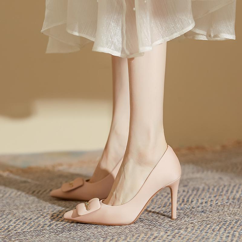 Single Shoes 2025 Spring Women's High Heels Women's Thin Heels High Sense Huizhou Women's Shoes Spring Women's Fashion Shoes Genuine Leather Women