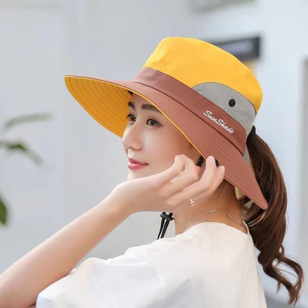 Trendy Fishing Cap Anti-Sun Sunscreen Hat Fashion Ponytail Hat Summer