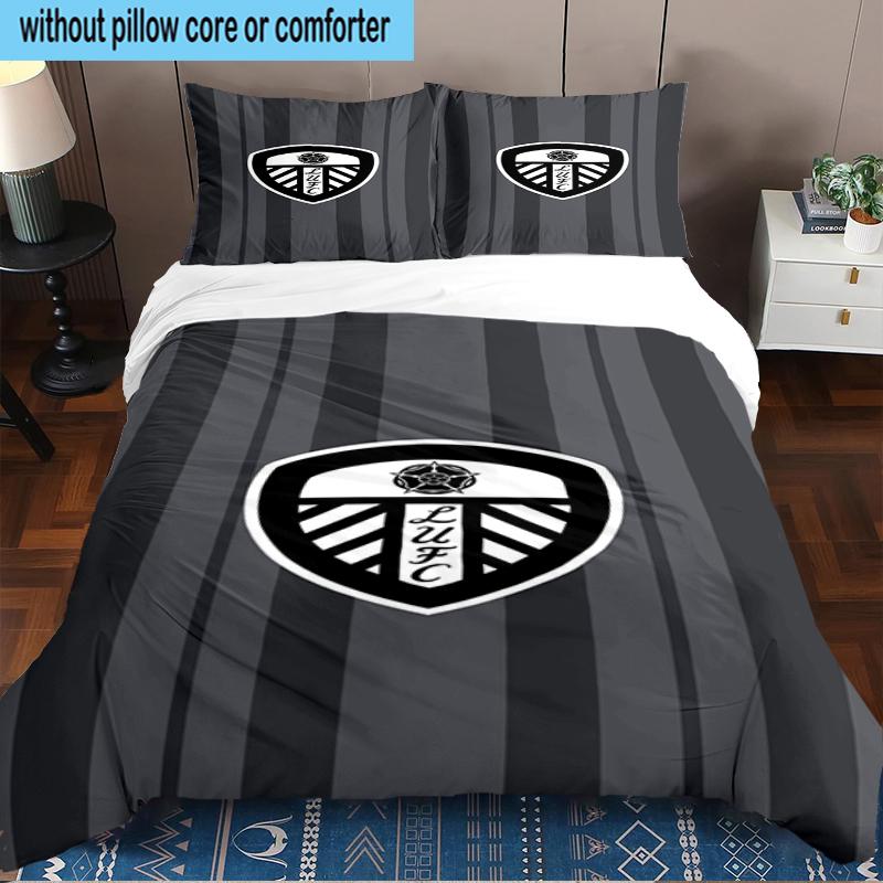 Leeds United Crest Design 3PCS Bedding Set 2D Printing (Includes 1 Duvet Cover + 2 Pillowcases Coreless), Bedroom decor,Fan gift