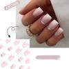 Long Square Fake Nials White Edge Nail Tips Fashion False Nails  Women Girls