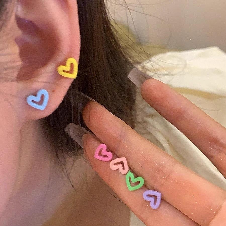 Набор сережек~ Дофаминовый нишевый ins Сладкое летнее love-элементы Цветные серьги Серьги Универсальные серьги Женские
