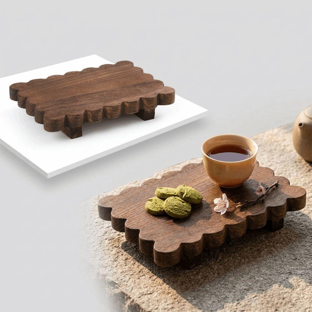 Solid Wooden Plant Stand Decorative Wooden Decorative Pedestal Wooden Storage Tray Bathroom Decor