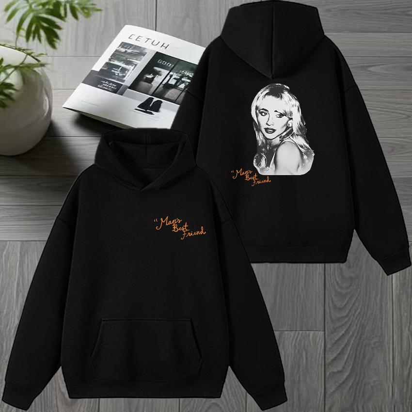 Singer Sabrina Carpenter Man's Best Friend Album Double Sided printed Hoodie Unisex vintage Sweatshirt Men women Fleece pullover