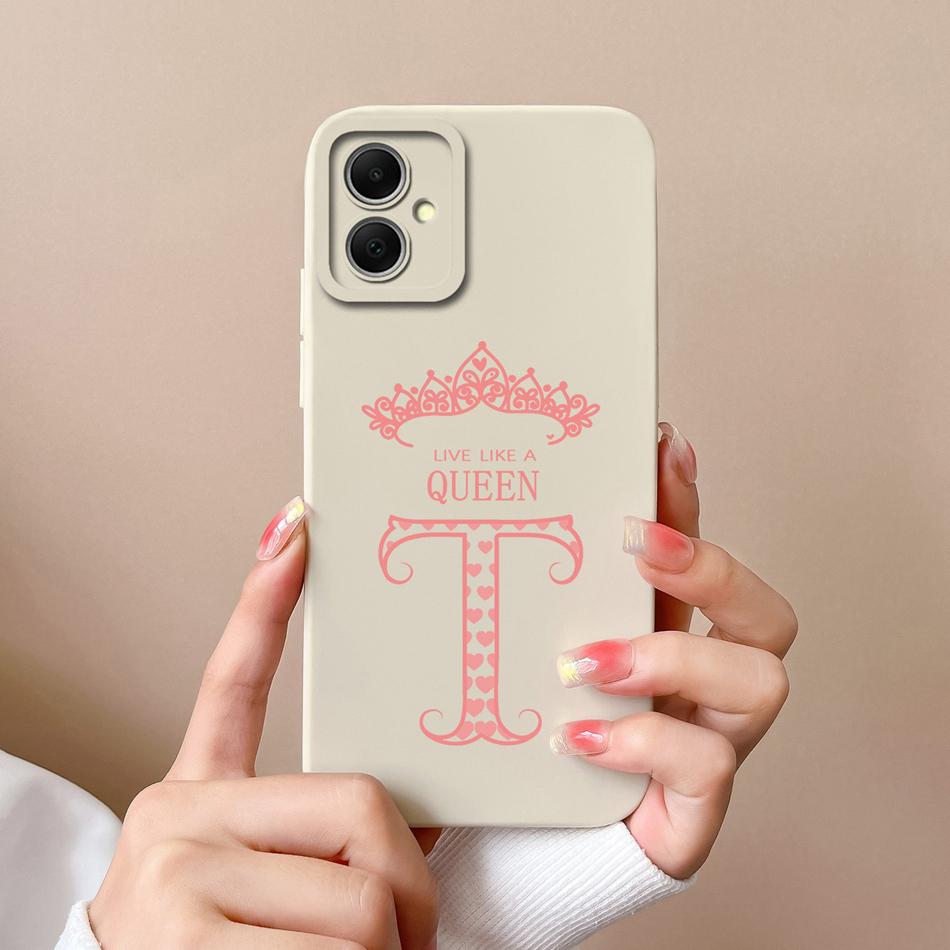 For Samsung Galaxy A06 Case A-Z Letter Upgrade Camera Protection Soft Liquid Silicone Bumper For Samsung A 06 Back Cover Funda