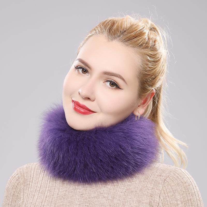 Новый женский шарф из натурального лисьего меха, женские натуральные шарфы-кольца из лисьего меха, милая эластичная вязаная повязка на голову из натурального лисьего меха для девушки