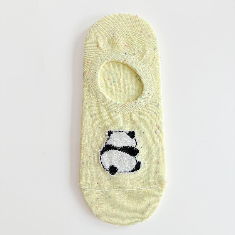 Бесшовные носки с точечным узором и мультяшными лодочками, женские хлопковые носки, летние тонкие носки с низким вырезом, не сползающие с пятки, противоскользящие, невидимые носки