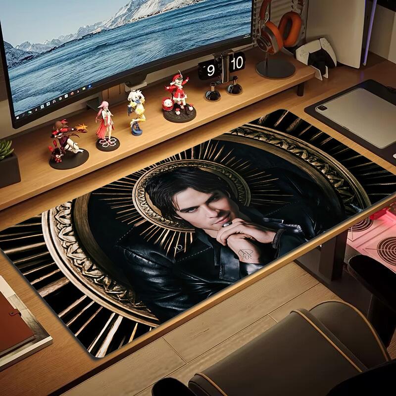 Большой коврик для мыши Damon Salvatore Большой игровой коврик для стола Нескользящий Большой коврик для мыши для ноутбука и планшета XXL Коврик Игровой коврик для мини-ПК С заблокированным краем