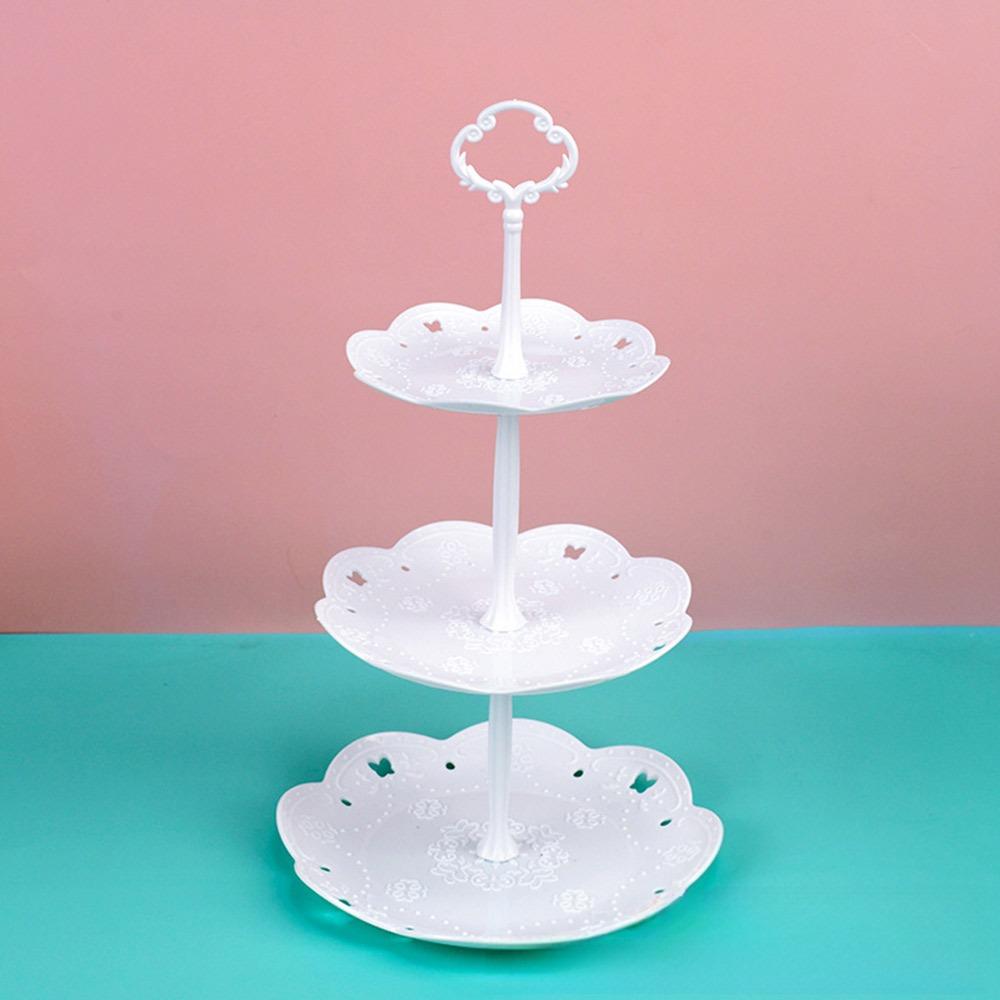 Plastic Cake Stand 2/3-Layers Food Fruit Plate Creative Dessert Rack  Wedding Birthday Party