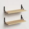 2 шт. настенный стеллаж для хранения вещей большая плавающая полка грузоподъемность 40 фунтов простая установка деревянный держатель для хранения