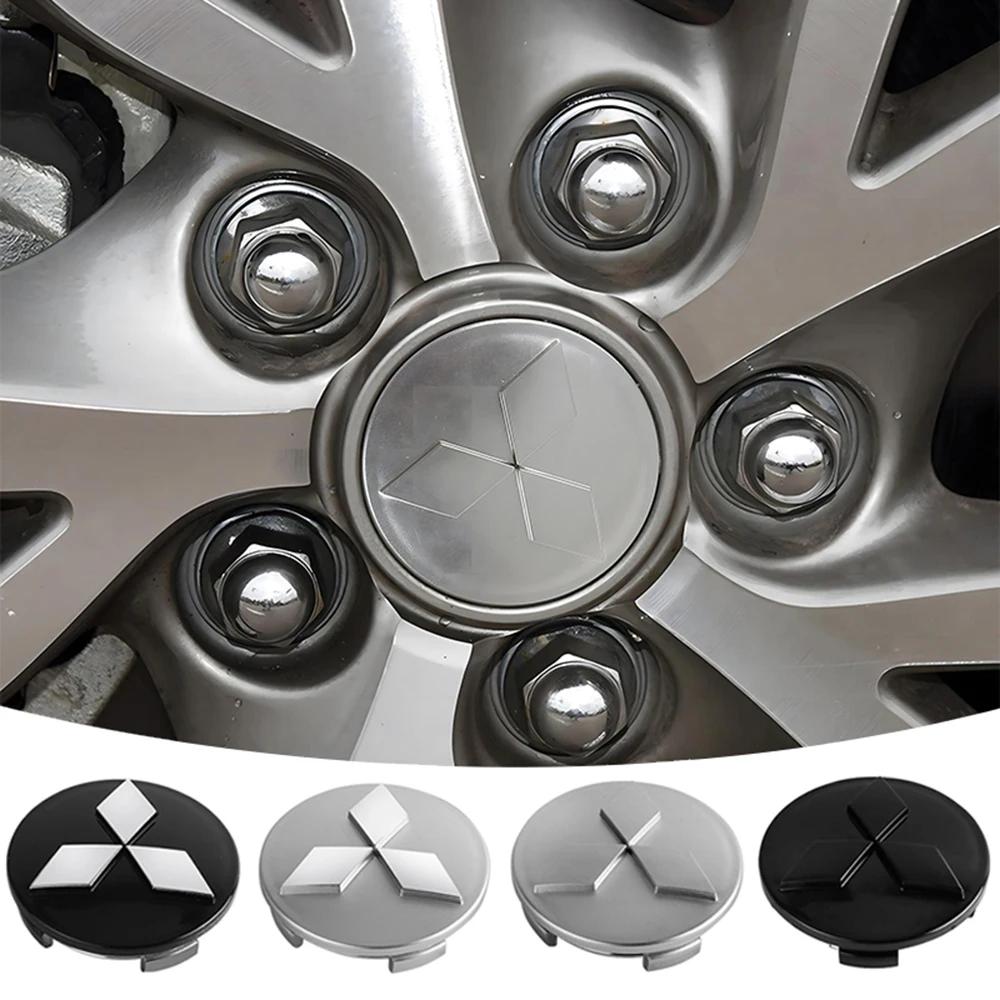 4PCS 60mm Wheel Hub Cap Emblem Stickers for Mitsubishi Compatible with All Models Pajero Outlander Lancer Rim Decal Easy Install