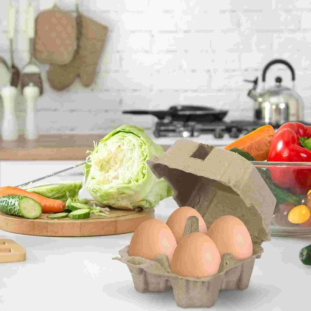 10 шт. Штабелируемые картонные лотки для яиц из бумажной массы, 4 ячейки, пустая коробка для хранения яиц, контейнеры для яиц для дома