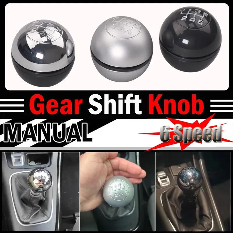 New 6 Speed Chrome Black Sliver Gear Shift Knob Lever Shifter Head 50294565 For Alfa Romeo Giulietta 2010-on 2013 2014 2015-2018