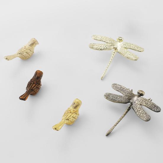 Ручка для шкафа в виде стрекозы из цинкового сплава, винтажная ручка для ящика шкафа-купе, металлическая ручка для двери шкафа, офисное украшение для кухни