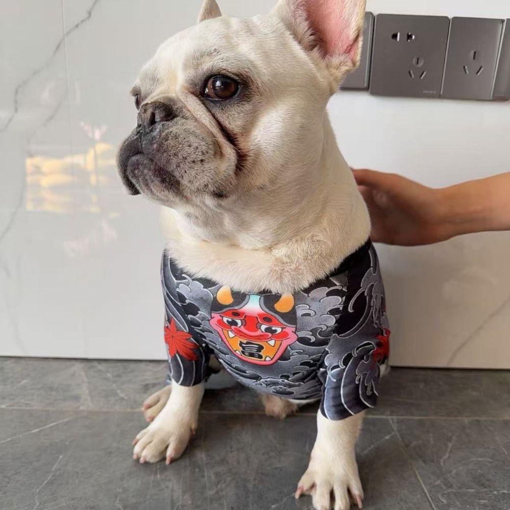 Four Seasons Pet Tattoo Jacket Lifelike Puppy Clothes  French Bulldog Pug Corgi