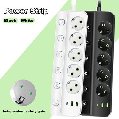 Удлинитель с розетками EU Plug, Сетевой фильтр, Адаптер, Электрический удлинитель с независимым переключателем