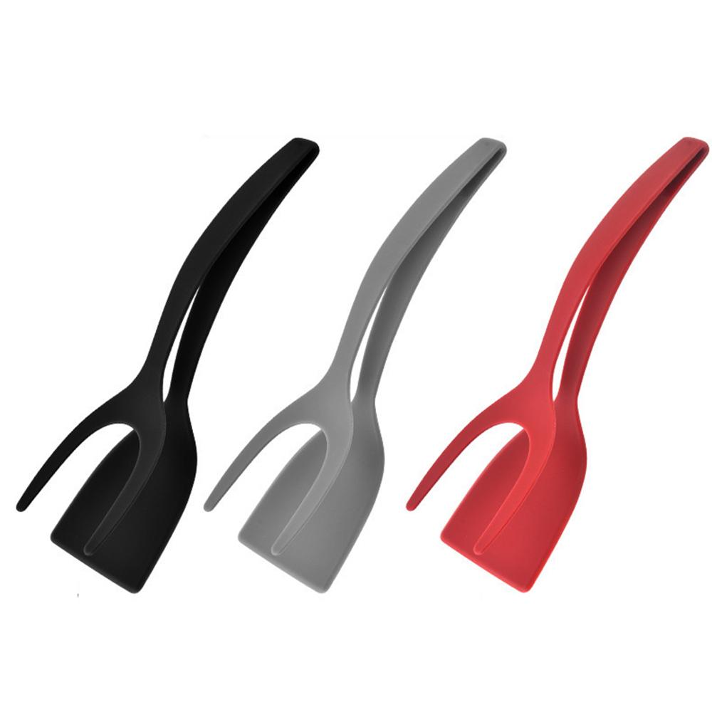 Силиконовый шпатель-щипцы 2 в 1, набор с антипригарным покрытием, зажим для приготовления омлета и рыбных блинов