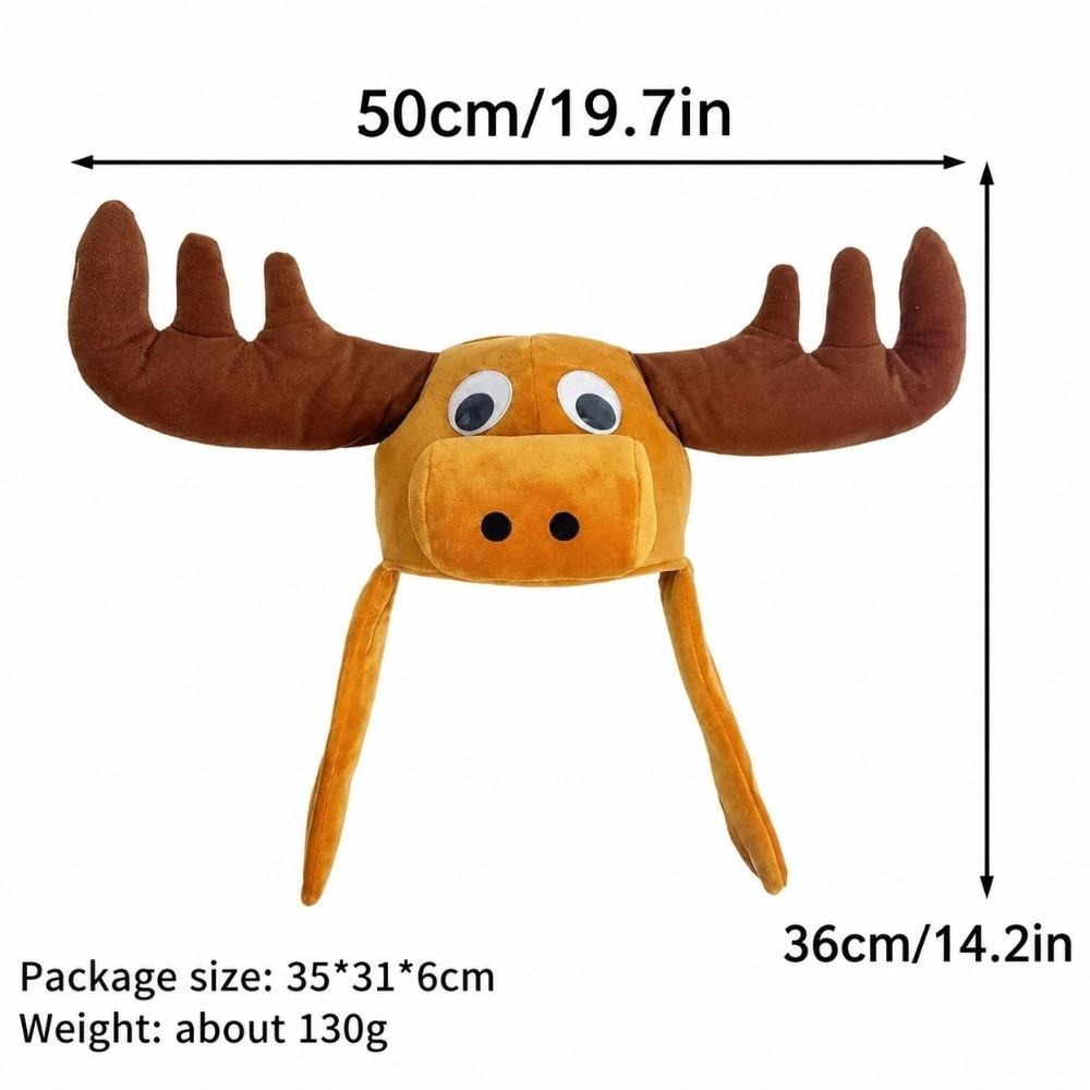 Plush Deer Hat Deer Shape Christmas Hat New Plush Head Cover Family Photo Prop
