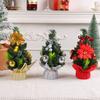 20cm Mini Table Christmas Tree, Small Size Christmas Trees Gift for Kids and Friends, Desktop Christmas Tree, New Year's Tree Decoration with Flower