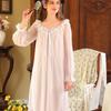 Elegant French Lace Modal Princess Nightgown - Women's Long Sleeve Sleepwear for Spring and Autumn