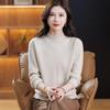 Свитер для беременных, 100% чистая шерсть, осенне-зимний, для женщин, с полувысоким воротником, утолщенный, однотонный, базовый слой для женщин среднего и пожилого возраста.