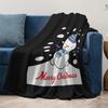 Tuniu Cute Snowman Plush Throw Blanket for Sofa Bed Bedroom Home Decor Gift Warm Soft Fleece Cover