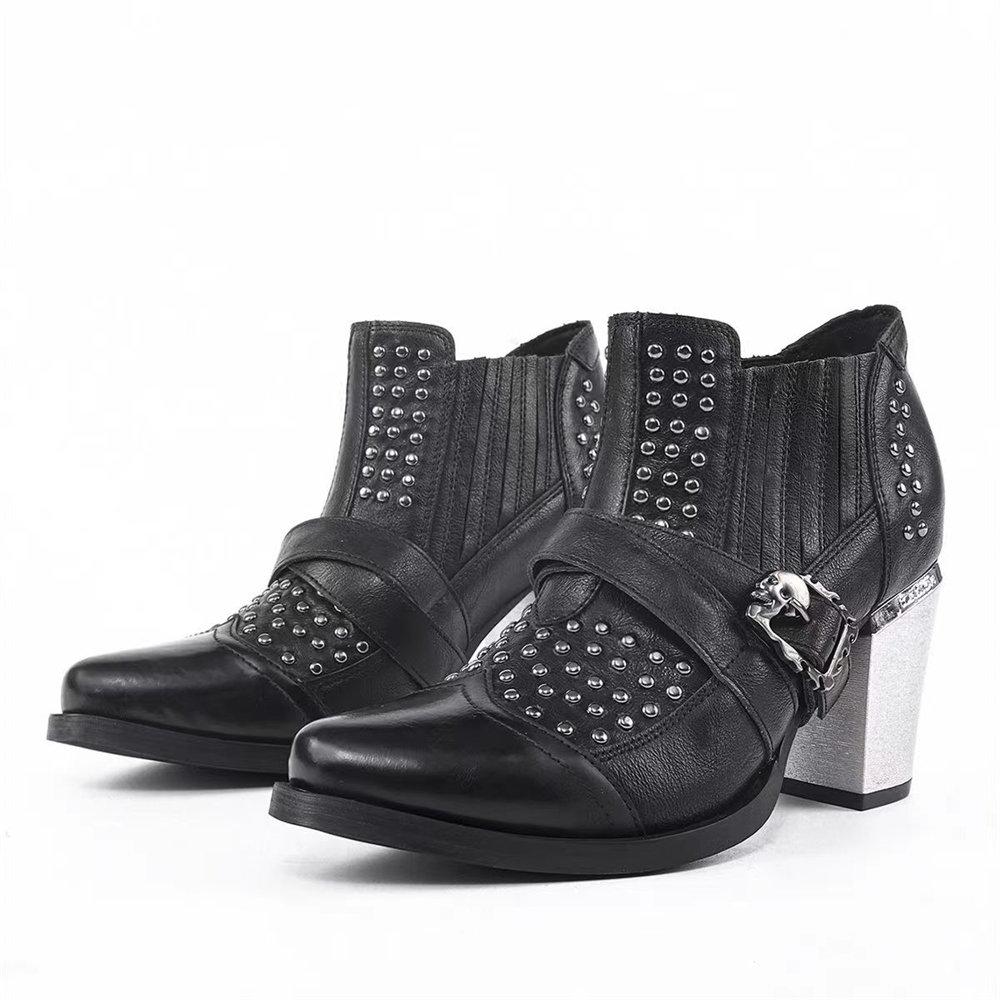 Модный бренд Большой размер Винтажные y2k Ботинки в стиле Майяр Ретро Черные ковбойские ботинки Женские туфли на высоком каблуке Ретро Западные ботинки Обувь высокого качества