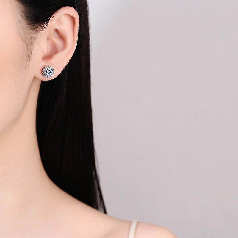 Серебряные женские серьги с геометрическим узором S925