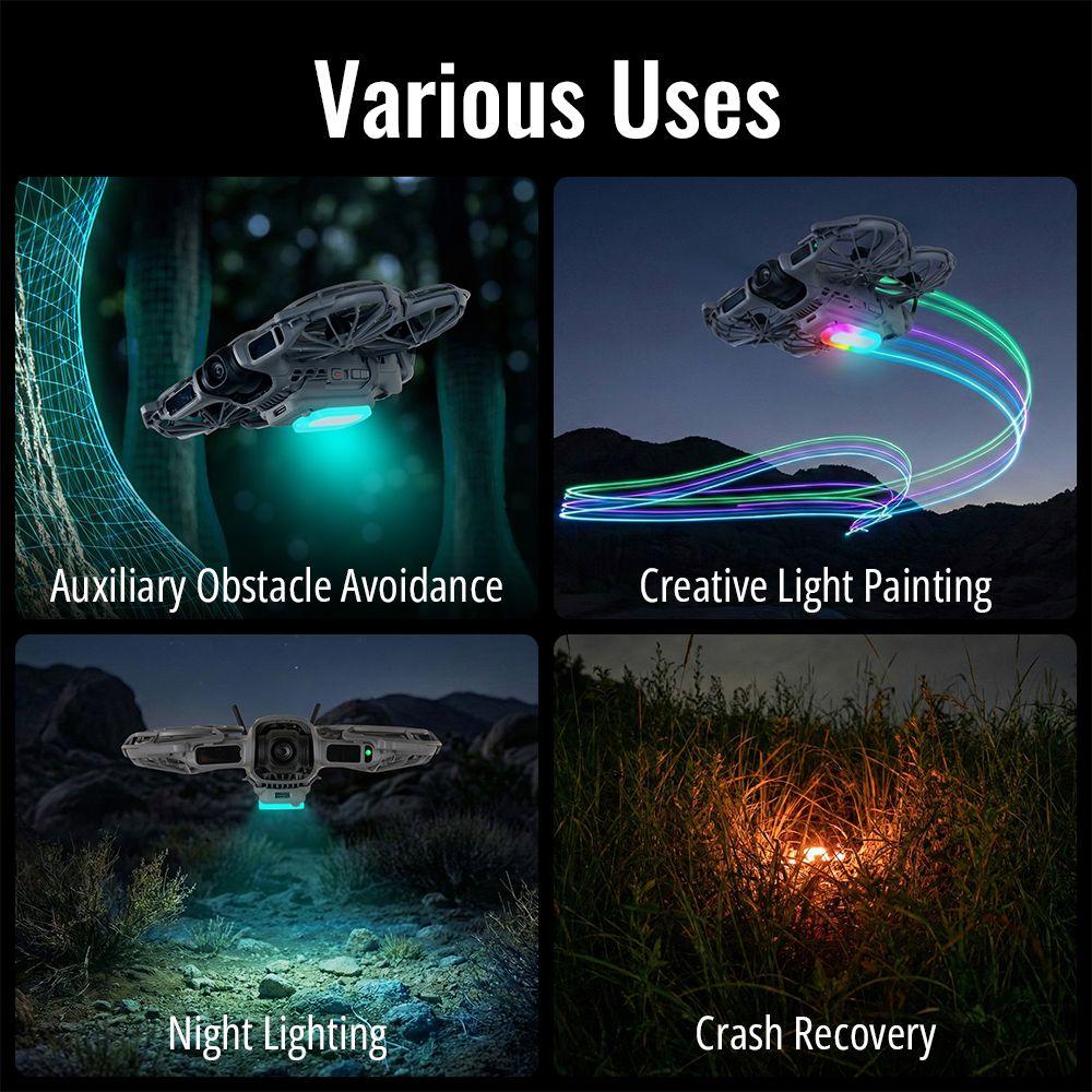 Colorful Flash LED Night Flight Light Color-Changing 2-IN-1 LED Landing Gear Lightweight Rechargeable for DJI NEO 2