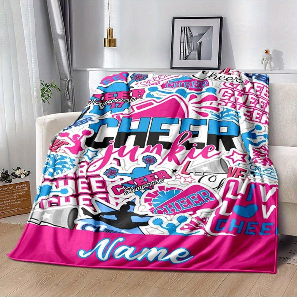 Pink Cheerleading Customize Your Name Outdoor Blanket Used For Chair Office Sofa Bed Camping Soft And Warm Giving Friends And Relatives Birthday Gifts