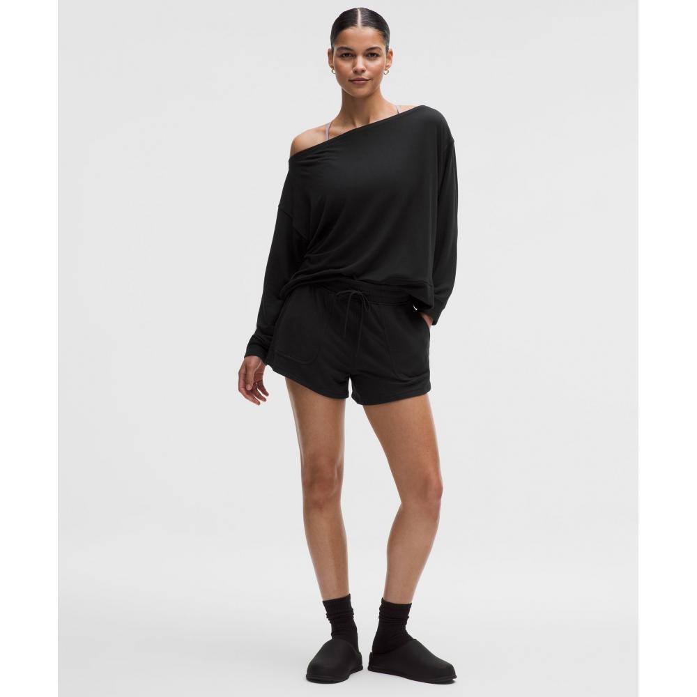 Шорты Lululemon Be Calm со средней посадкой, 3 дюйма *Обновленная ткань, Черный