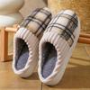 2025 New Cotton Slippers Autumn and Winter Couples Thick Bottom Piled Thickened Wear-resistant Home Warm Cotton Slippers