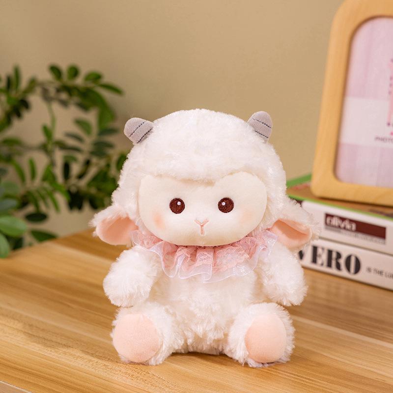 Девочковое сердце розовый ягненок кукла плюшевая игрушка кукла ягненок детская успокаивающая кукла подарок на день рождения