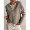 Loose Lazy V Neck Knit Sweater Fake Two Piece Casual Top