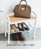 Yamazaki Jitsugyo 4787 Easy To Stand Bench Shoe Rack White W48XD19XH46cm Tower Entrance Bench Shoe Rack with Handle Approx.