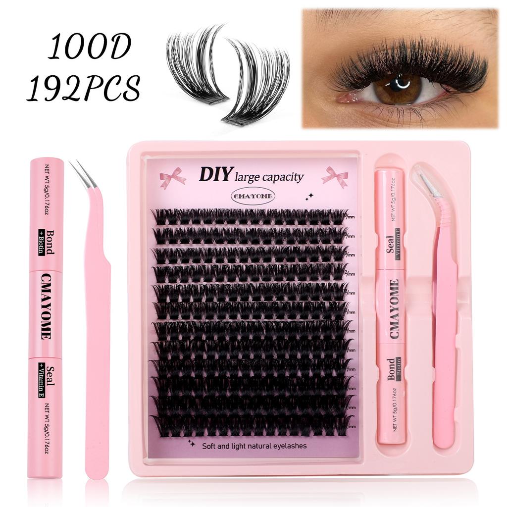 Segmented 10D-100D False Eyelashes DIY Kit, D Curl, Cluster Lashes, Natural & Voluminous