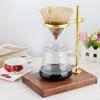 Wooden Brass Coffee Filter Holder Drip Filter Cup Rack Stand Accessories for Coffee Making