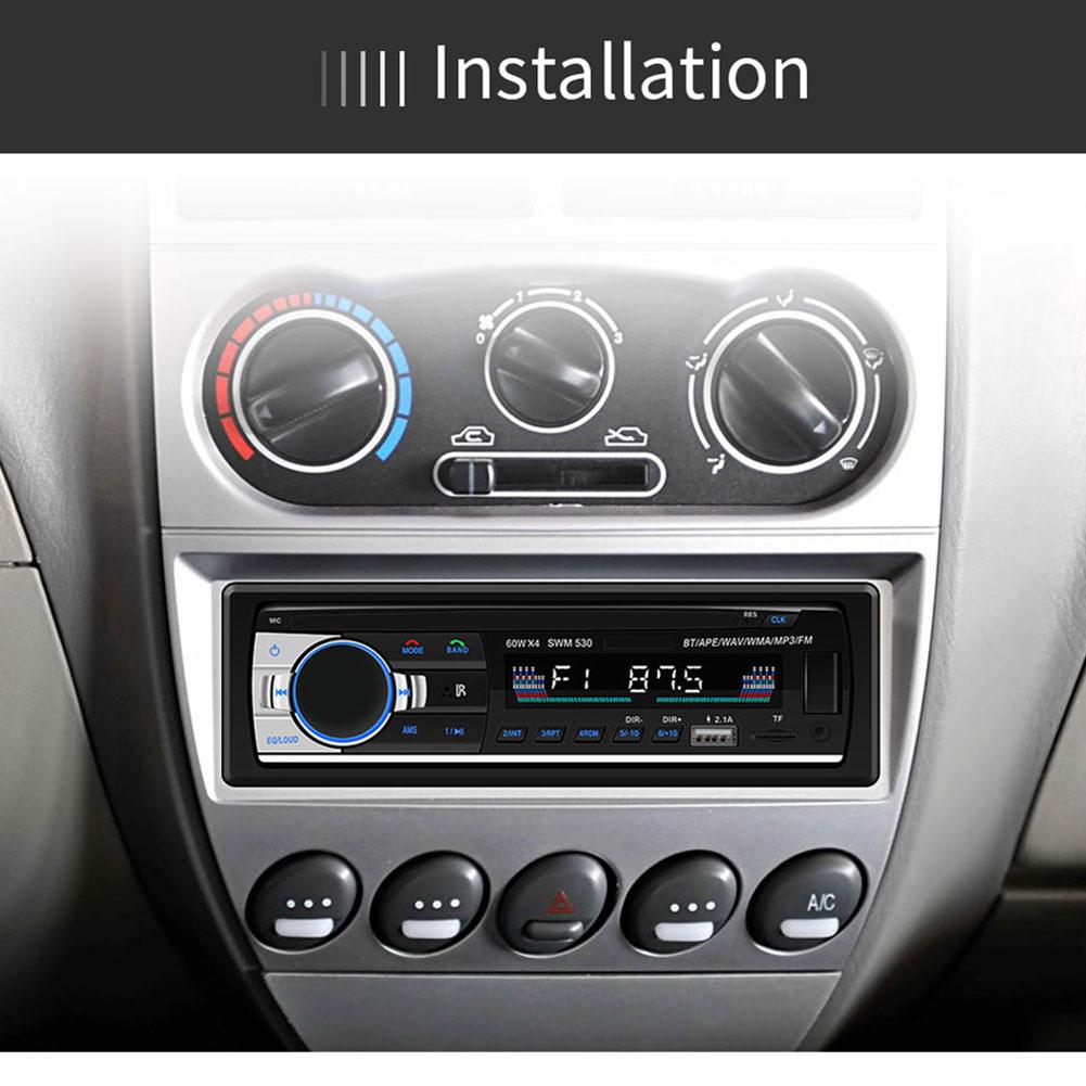 Автомобильная стереосистема Bluetooth 60 Вт x 4 Автомагнитола 12 В Встроенная 1 DIN FM Вход AUX Приемник USB MP3 MMC WMA Автомагнитола MP3-плеер