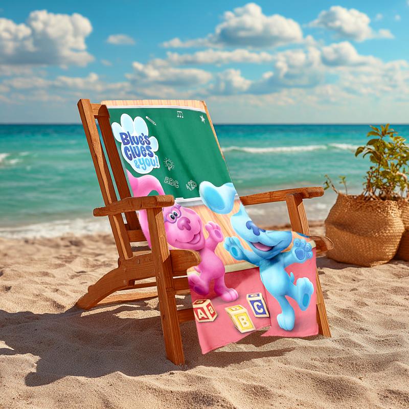 1pc Pistas da Blue Blue’s Clues1 Beach Towel, Comfortable and Thick, and Swimming/Bath/Picnic/Camping Towel, Suitable for Seaside Beaches